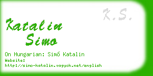 katalin simo business card
